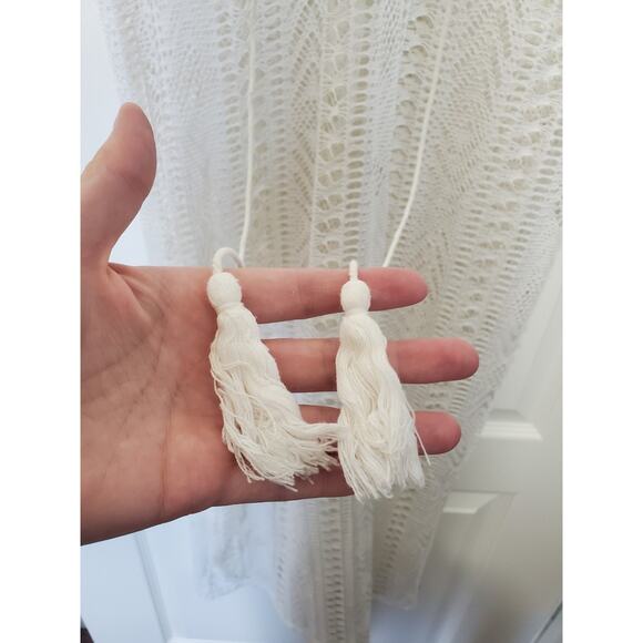 Hot Miami Styles HMS Sheer Mesh White Maxi Dress Swim Cover Up, Size Small - Picture 5 of 11